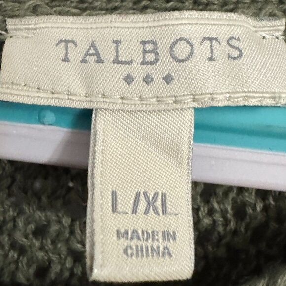 Talbots Women's Size L/XL Sleeveless Green Knit Pullover Sweater Oversized - Picture 5 of 6